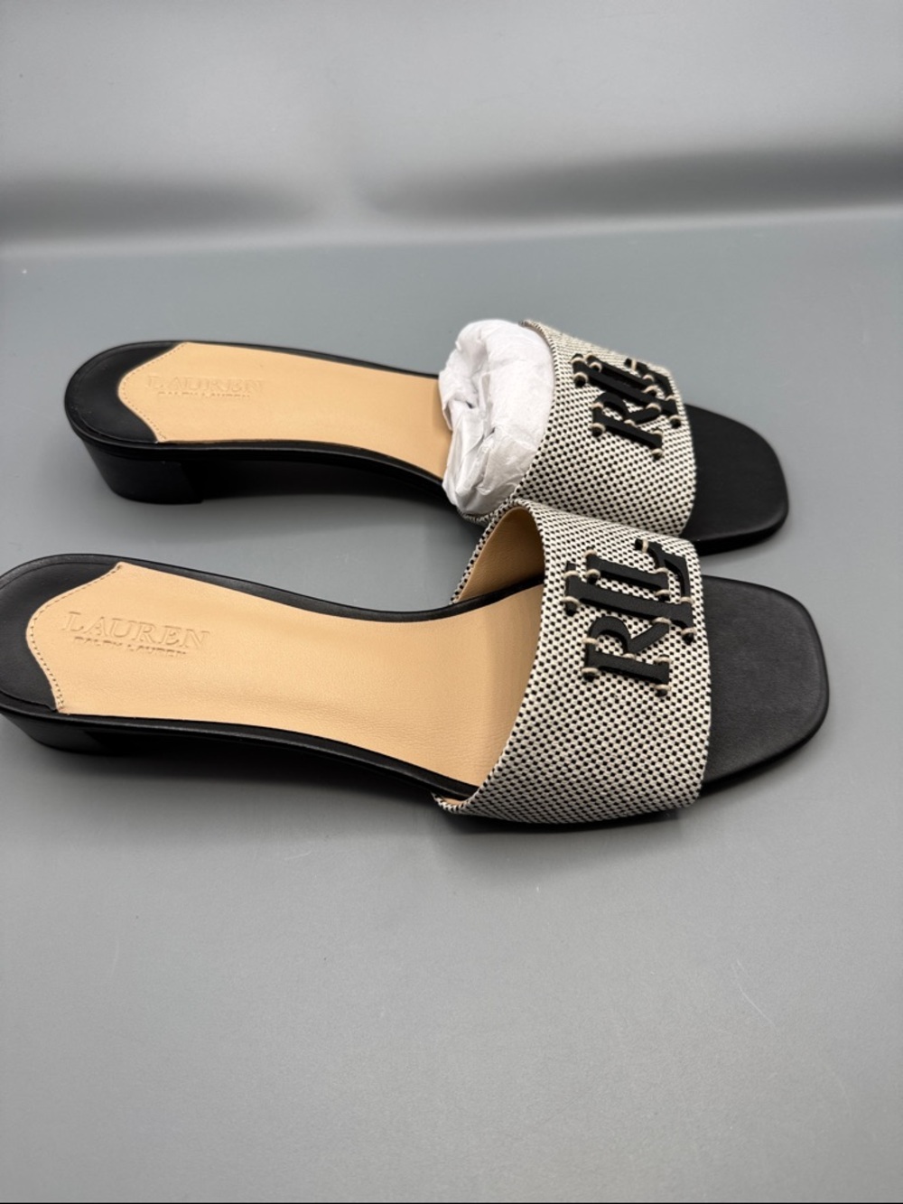Lauren Ralph Lauren Fay Canvas and Leather Sandals - Picture 2 of 4